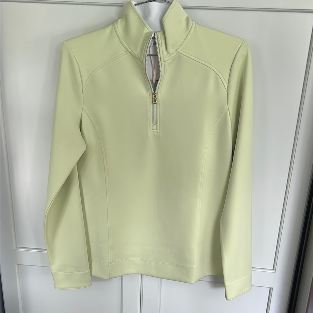 Women's Light Green Quarter-Zip Sweater